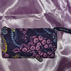 Vera Bradley Pink and Blue Floral Wristlet